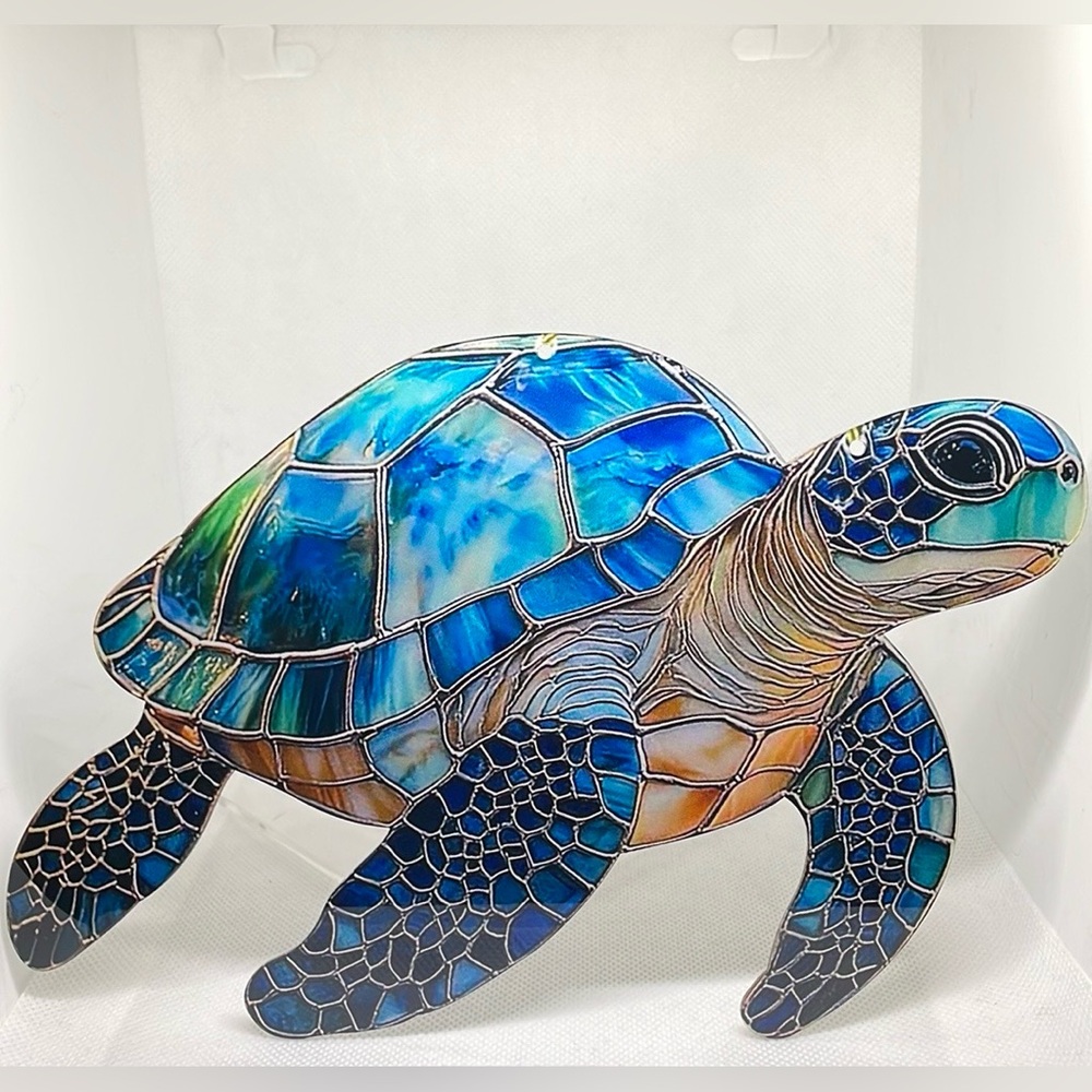 Suncatcher Acrylic Blue Sea Turtle Wildlife Animal Home Cottage Decor Gift New